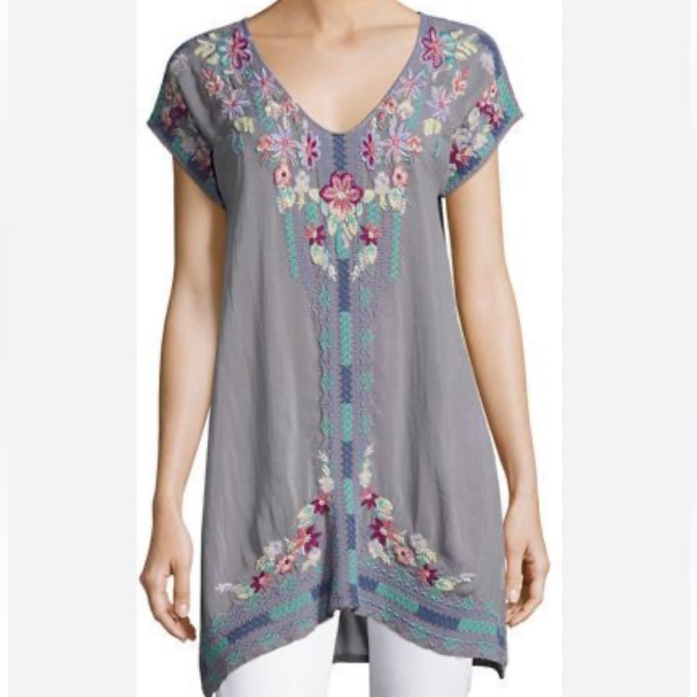 Johnny Was Yas Embroidered Tunic Top  Could Fit Like A Dress -Medium